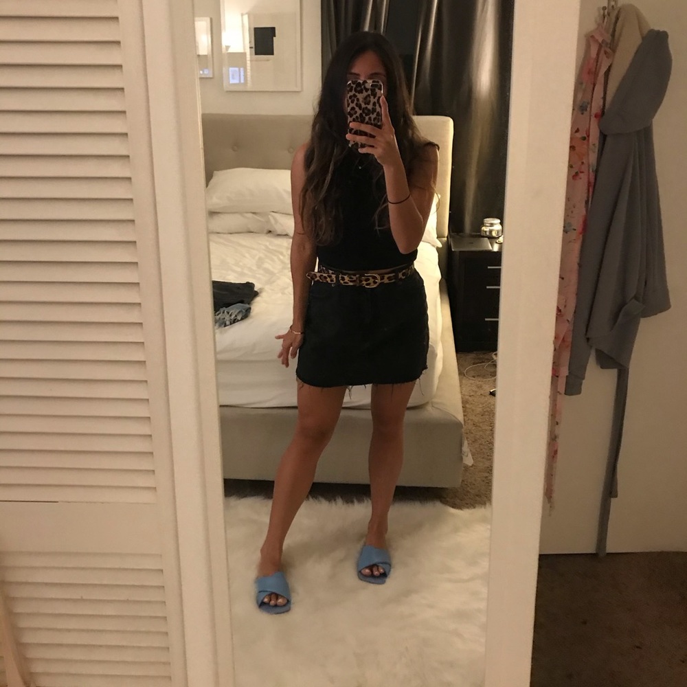 TopShop Black Denim Mini skirt